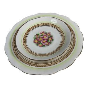ROYAL ALBERT  Prairie Rose Set Saucer and Salad Plate Bone China England Vintage